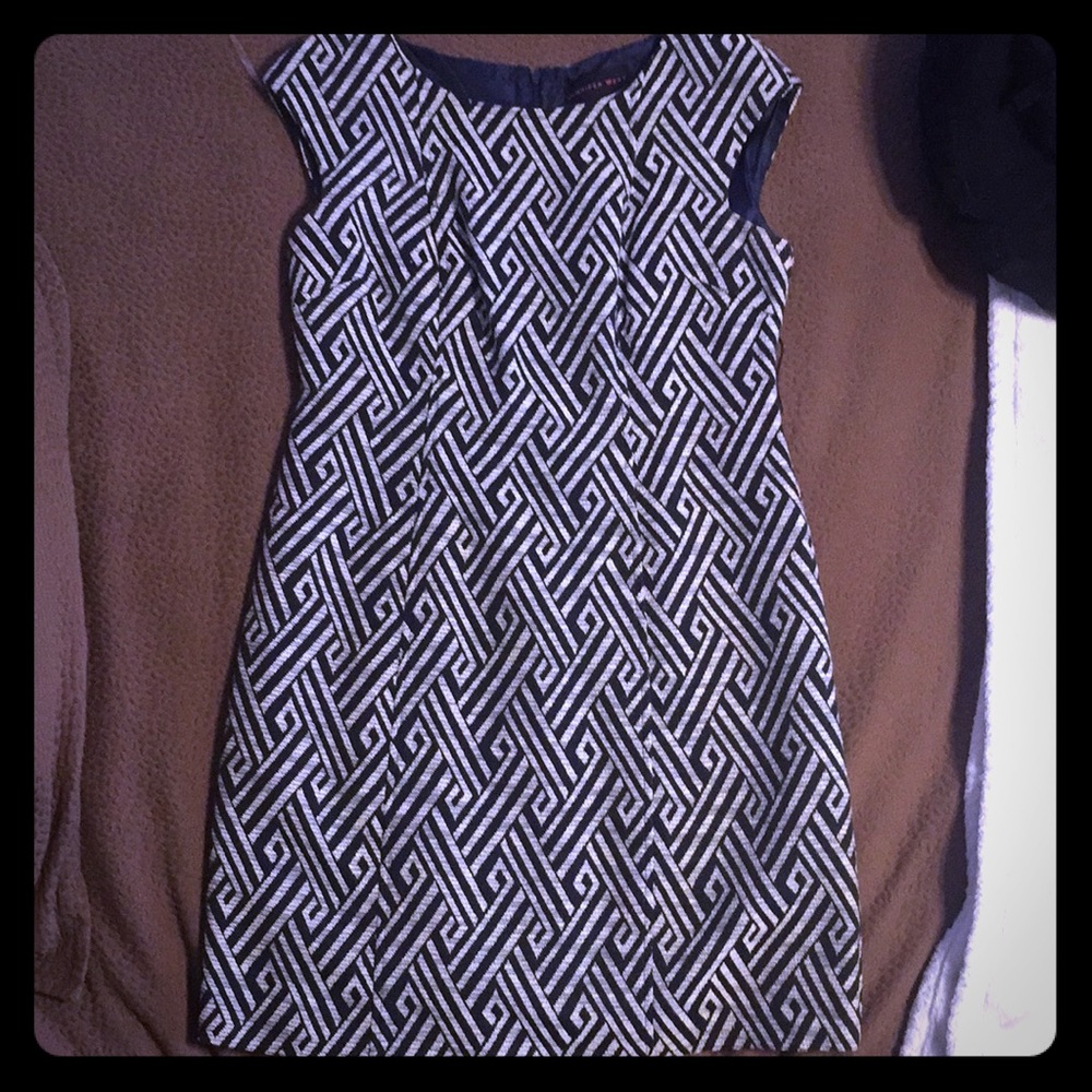 Black & Ivory Print Dress